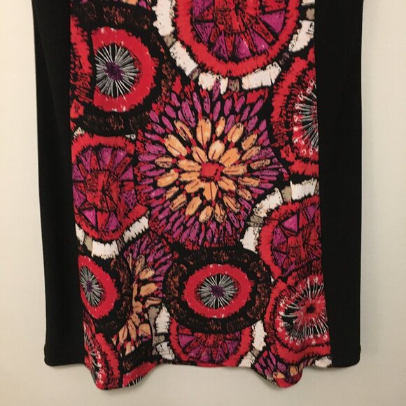 Canadian Clientele Abstract Floral Bohemian Black Trim Mini Dress - Picture 7 of 16
